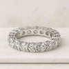 14K Gold Round Moissanite Diamond Eternity Wedding Band