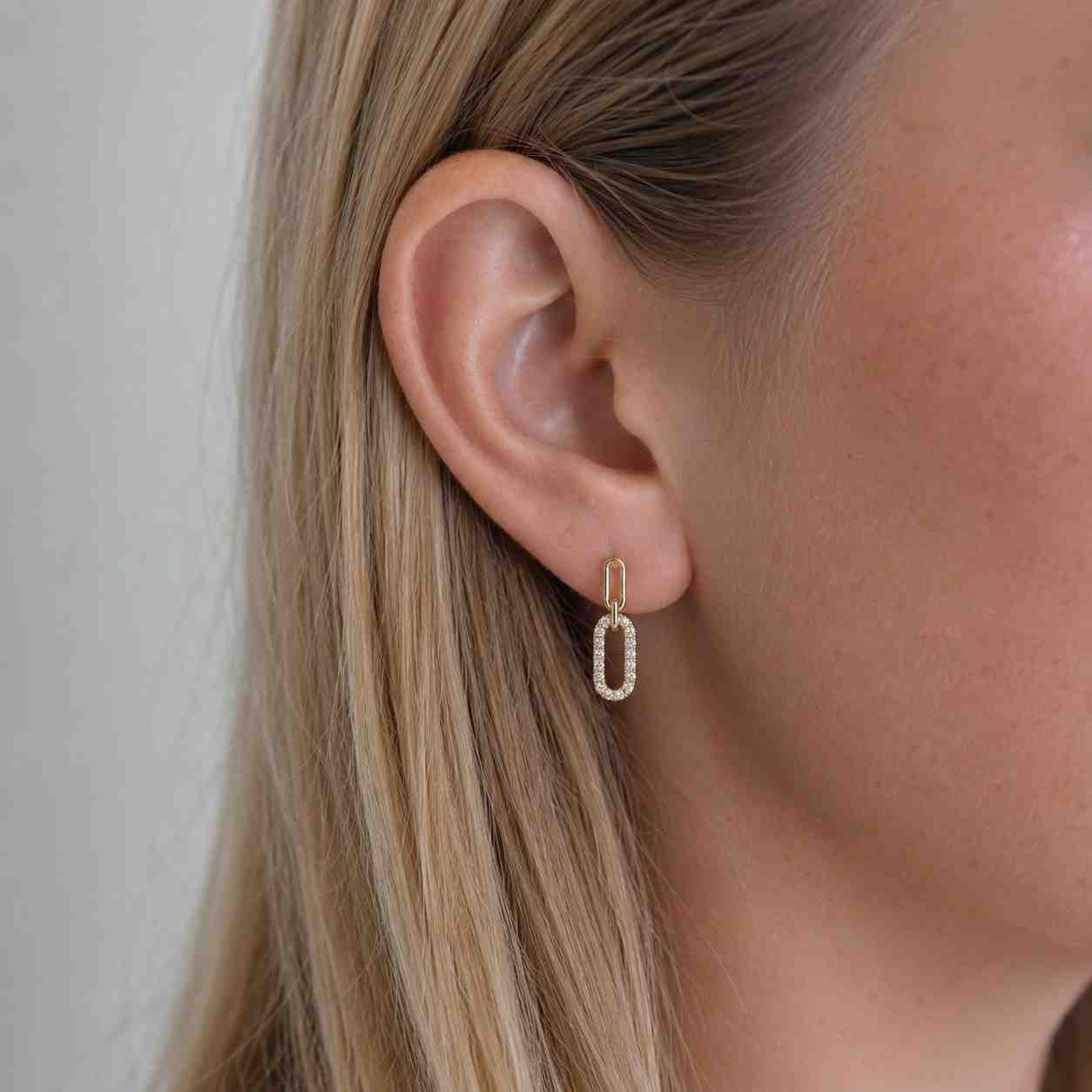 Round Lab Grown Diamond Dangle Drop Earrings | Round Diamond Earrings Gift For Wife | 10K Solid Gold Prong Set Solitaire Diamond Earrings