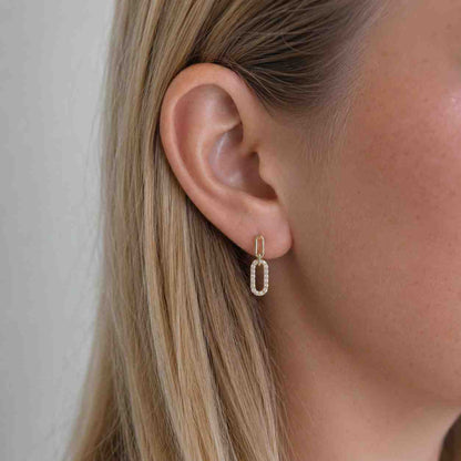 Round Lab Grown Diamond Dangle Drop Earrings | Round Diamond Earrings Gift For Wife | 10K Solid Gold Prong Set Solitaire Diamond Earrings
