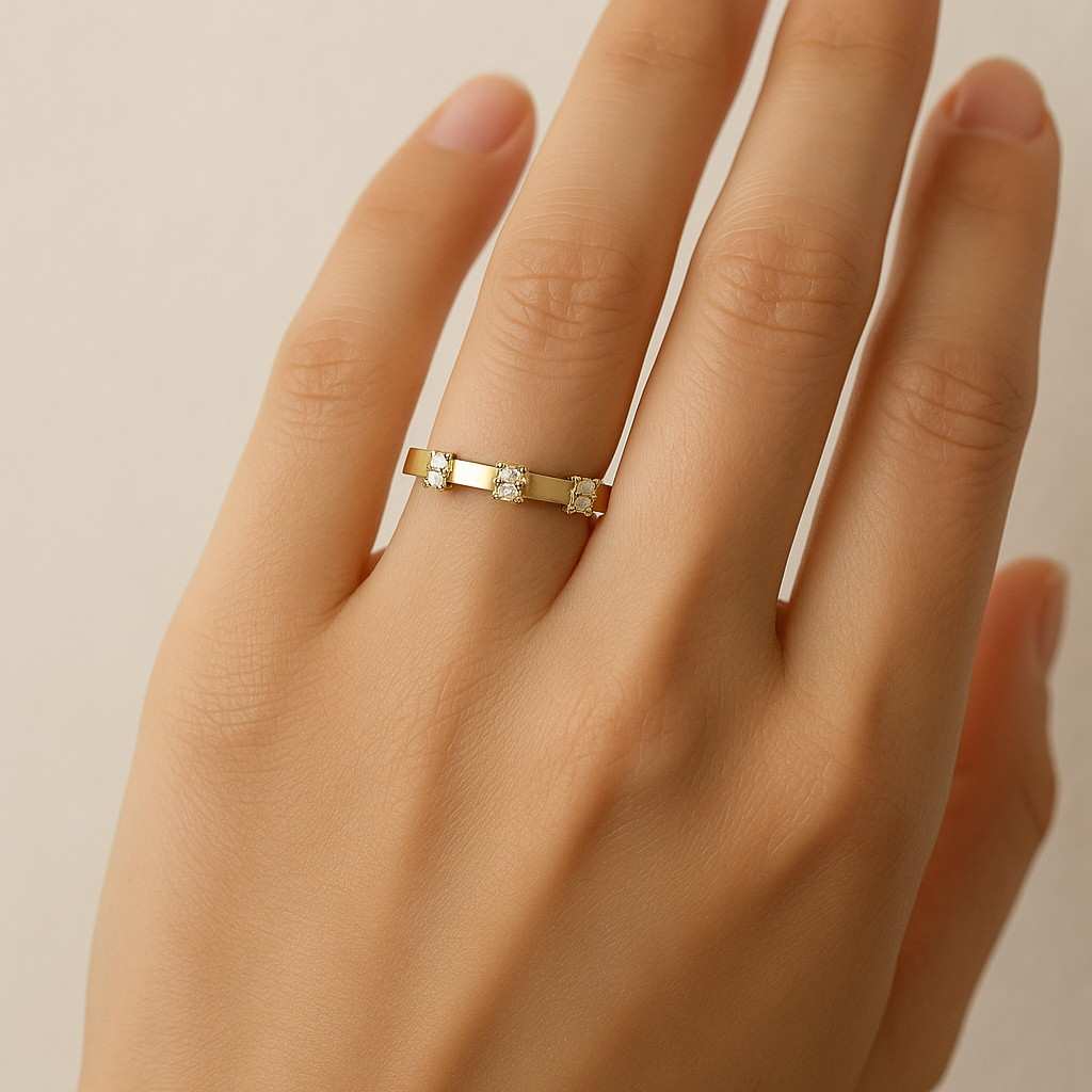 Round Lab Grown Diamond Distance Pave Ring 1 to 2 CT Round Diamond Engagement Ring