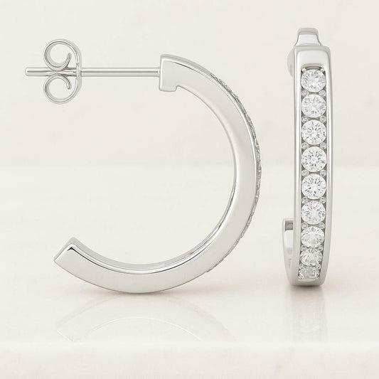 Round Lab Grown Diamond Earrings CVD Diamond Circle Stud Earrings