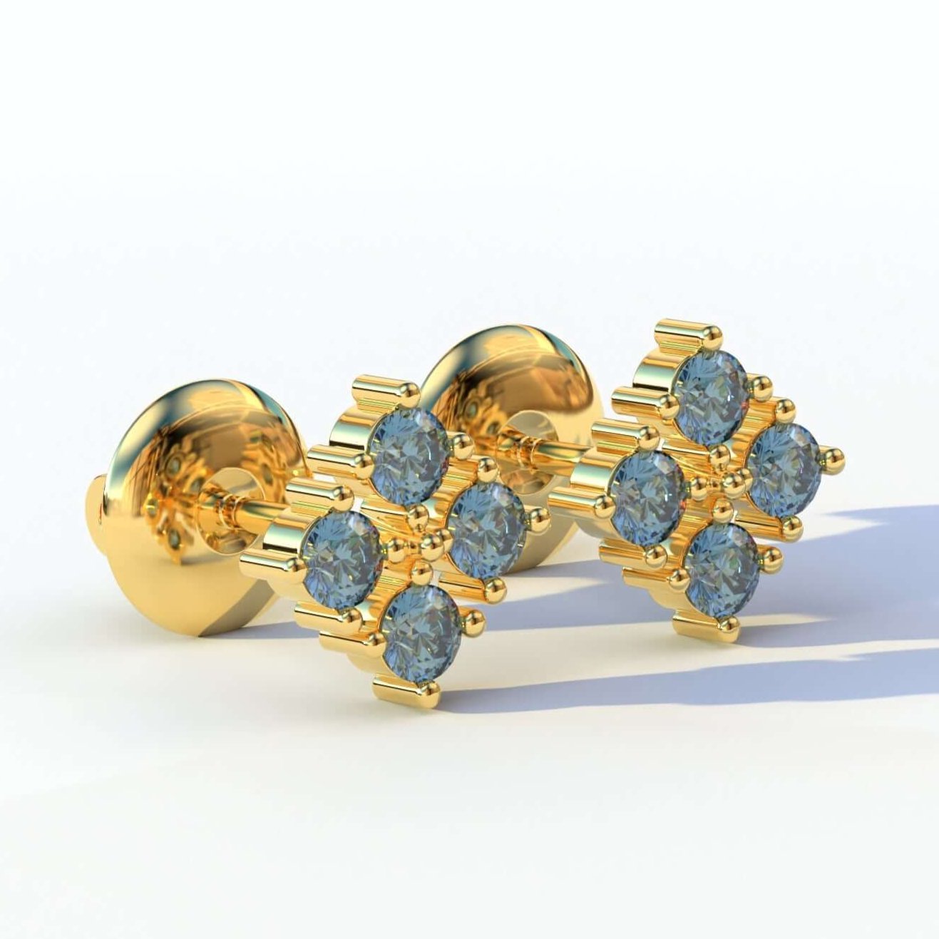 Round Lab Grown Diamond Earrings For Women