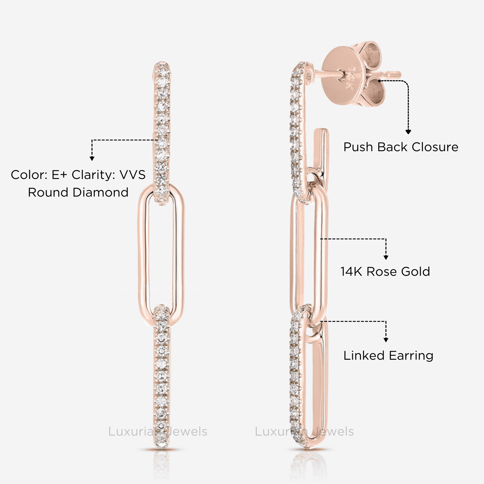 Round Lab Grown Diamond Earrings for Her, Gifts for Women, Gifts for Her