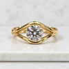 Round Cut Lab Grown Diamond Bypass Engagement Ring