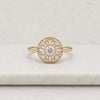 Round & Straight Baguette Cut  Lab Grown Diamond Sunburst Halo Ring