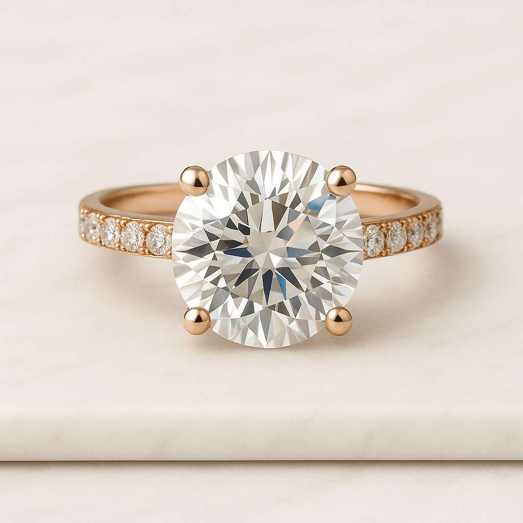 Round Lab Grown Diamond Solitaire Ring Engagement Ring