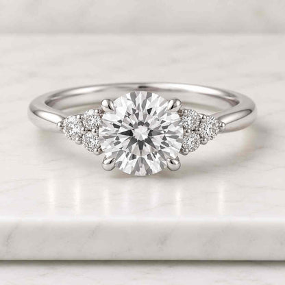 Round Lab Grown Diamond Three Stone Ring 