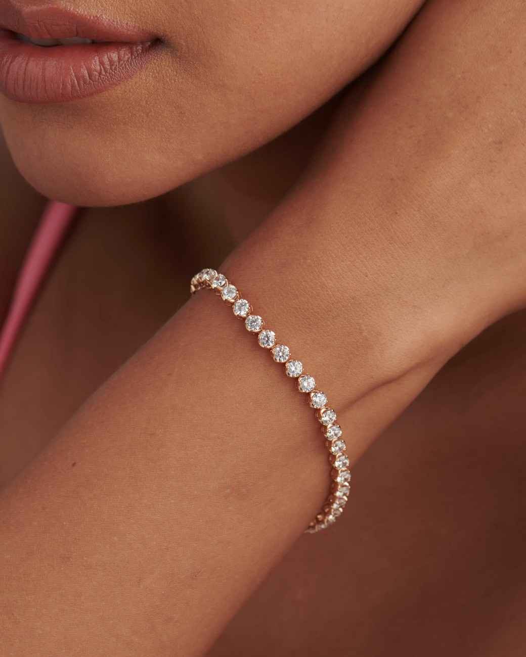 Round Lab Grown Diamond Wedding Bracelet