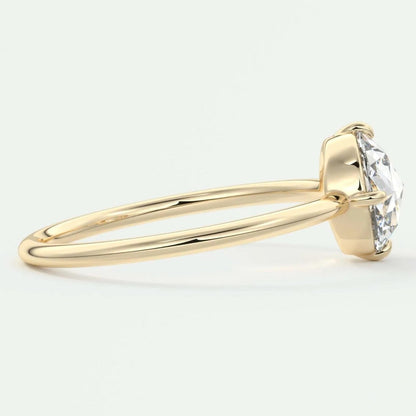Round Rose Cut Colorless Moissanite Wedding Ring