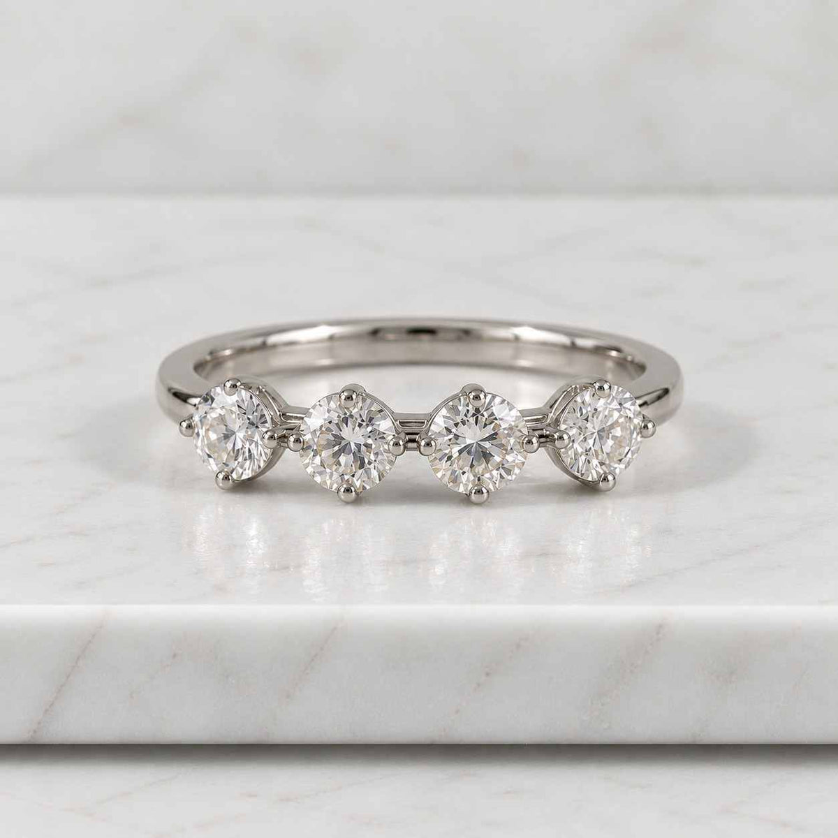round rose cut diamond wedding band for engagement ring, graduated lab grown diamonds, shared prong setting, anniversary ring, gift for her
