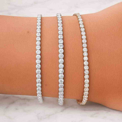 Round Shaped CVD Diamond Tennis Bracelet  Prong Set Lab Diamond Wedding Bracelet