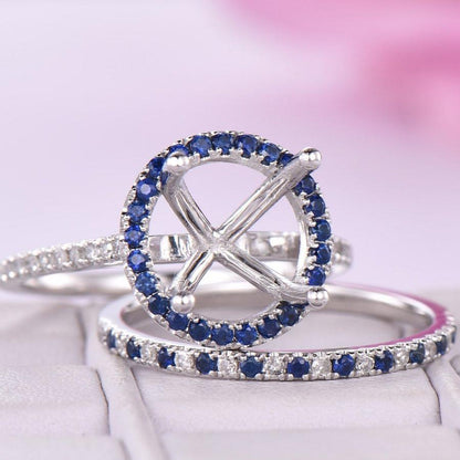 Round Shaped Semi Mount Wedding Ring