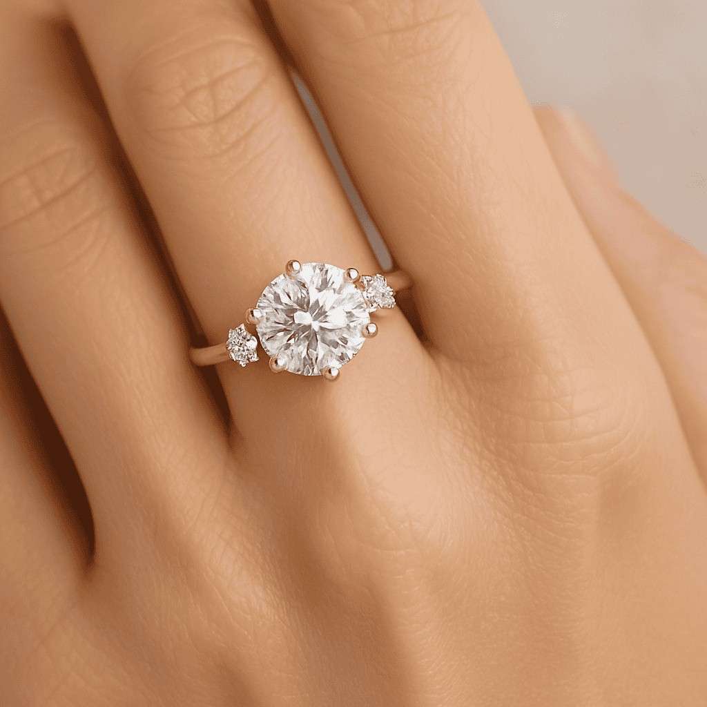 round solitaire ring wedding ring engagement ring