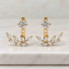 Round Lab Grown Diamond Jacket Earrings, Front-Back Earrings For Her