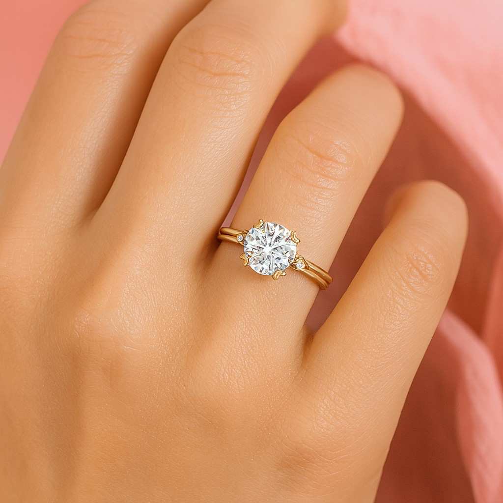 Round cut Lab Grown Diamond Ring, Round cut Diamond Ring 6 Prong Solitaire Diamond Ring