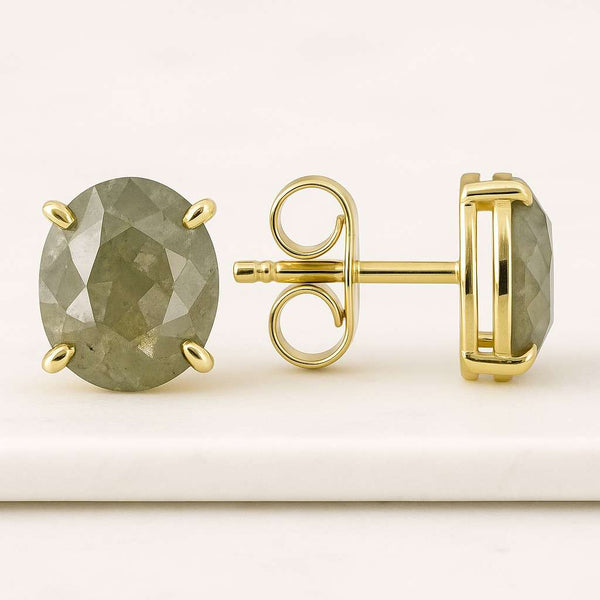 Round cut Lab Grown Diamond Stud Earrings 14k Gold Pushback Earrings Gift For Women Wedding Earrings Diamond Earrings