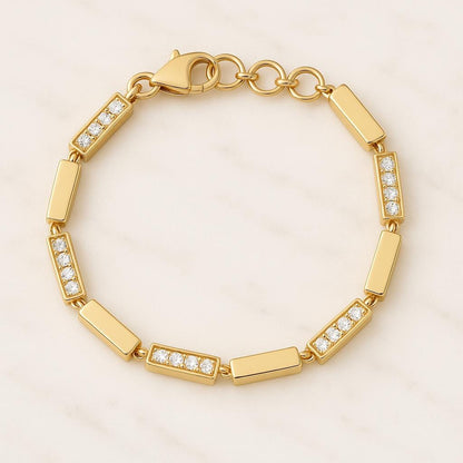 Round cut four stone diamond bracelet