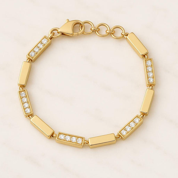 Round cut four stone diamond bracelet
