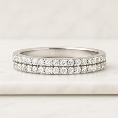 Round Cut Full Eternity Wedding Band With Moissanite Diamond Matching Wedding Band For Her Classic Moissanite Band For Her