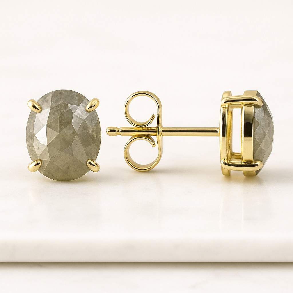 2 TCW Diamond Earrings, 14K Solid Gold Earrings For Women Classic Diamond Earrings