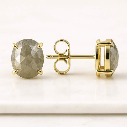 2 TCW Diamond Earrings, 14K Solid Gold Earrings For Women Classic Diamond Earrings