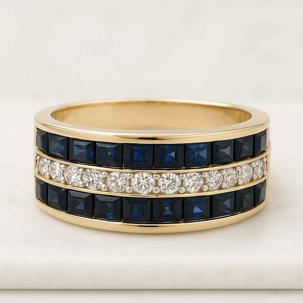 Royal Blue Sapphire Engagement Ring Princess Cut Sapphire Ring Moissanite White Gold Bridal Jewelry Unique Promise Ring for Women