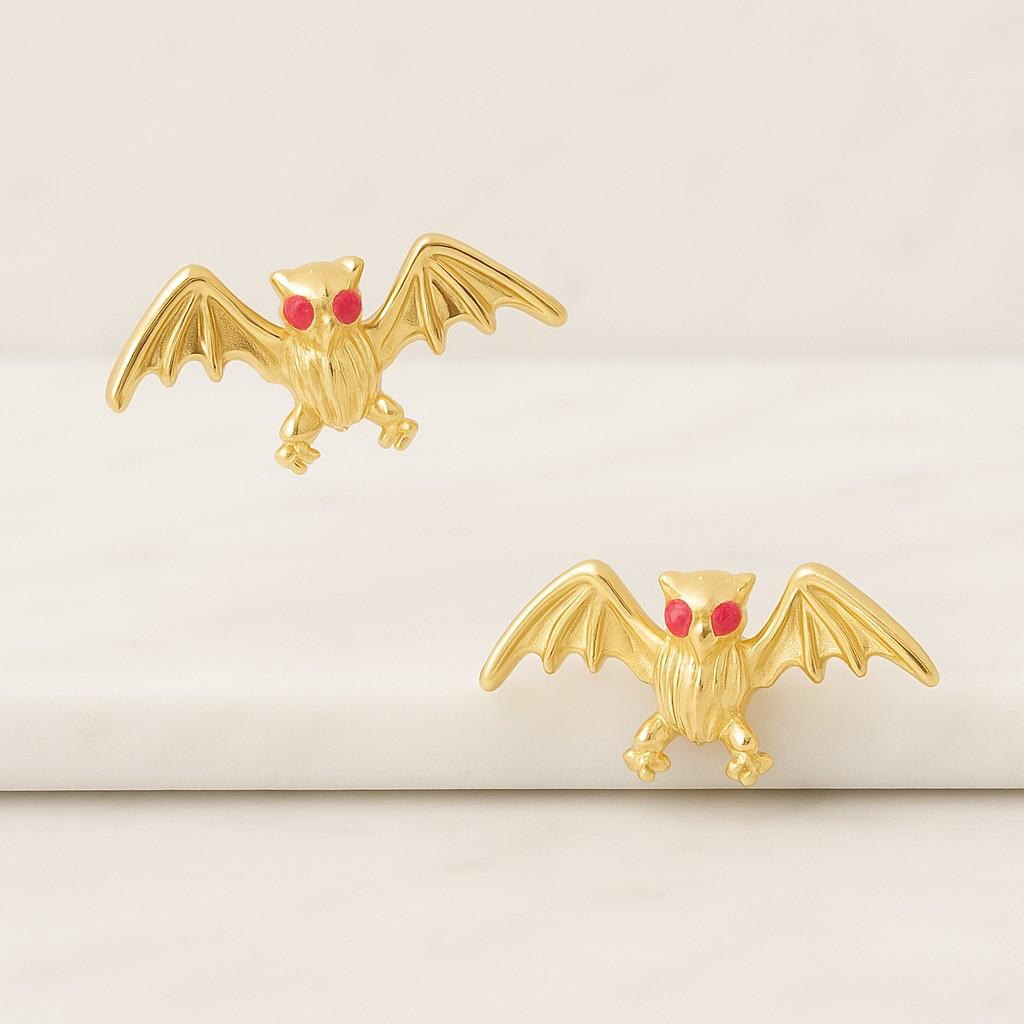 14K Gold Plated Bezel Setting Red Garnet Stud Piercing 925 Sterling Silver Dainty Birthstone Stud Earring, Silver Tragus Helix Conch Stud