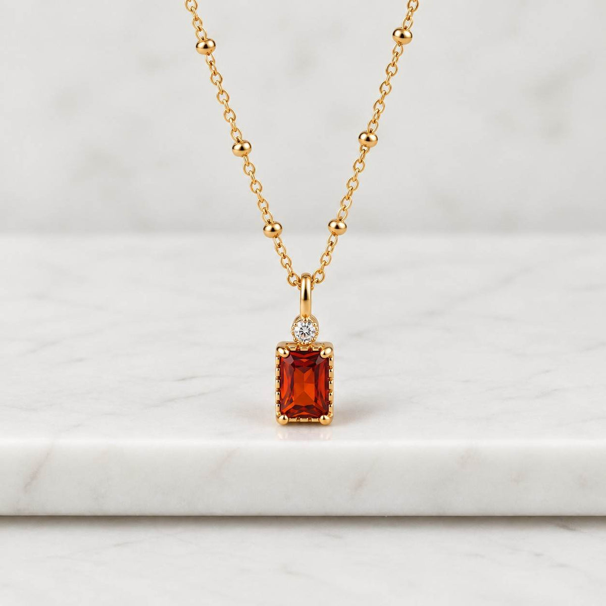 ruby necklace, 925 sterling silver pendant, july birthstone necklace, emerald cut ruby pendant, gold necklace gift for her
