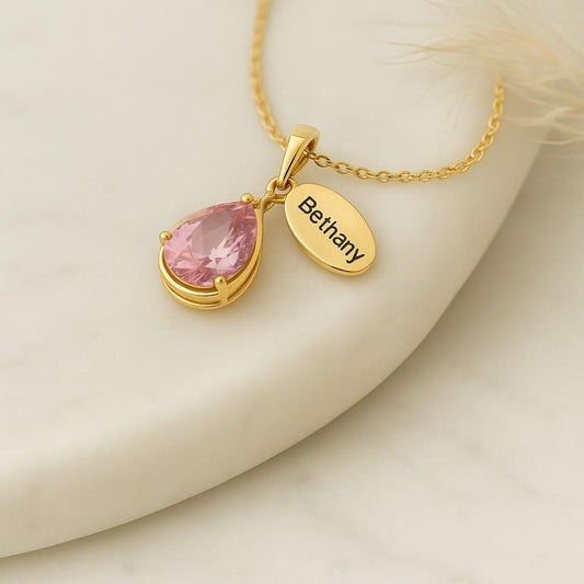 Ruby Pendant Necklace July Birthstone Necklace, Minimalist Gemstone Necklace Ruby Jewelry, Gold Ruby Drop Necklace, Pear Gemstone Necklace