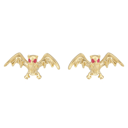 Ruby Stud Birds Earrings