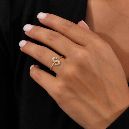 S initial ring letter jewelry alphabet jewelry monogram jewelry open band ring slim gold ring polished ring modern ring classic ring daily jewelry fine jewelry tiny ring small ring