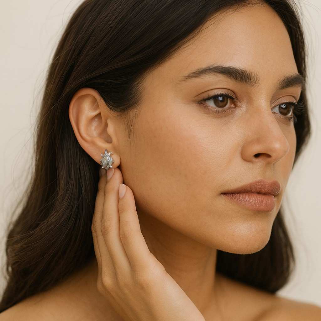 Salt And Pepper Diamond Earring Studs Minimalist Diamond Earring Stud Round Cut Diamond Earring Pair 14K Solid Yellow Gold Earrings