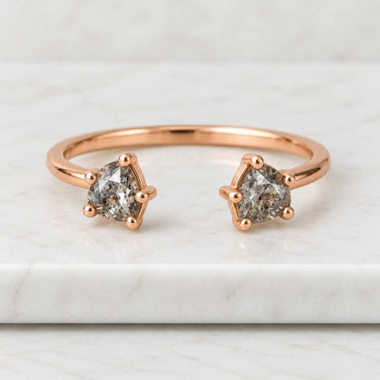 Salt And Pepper, Natural, Diamond, Ring, Diamond Engagement Ring, Diamond Anniversary Ring, Size 7