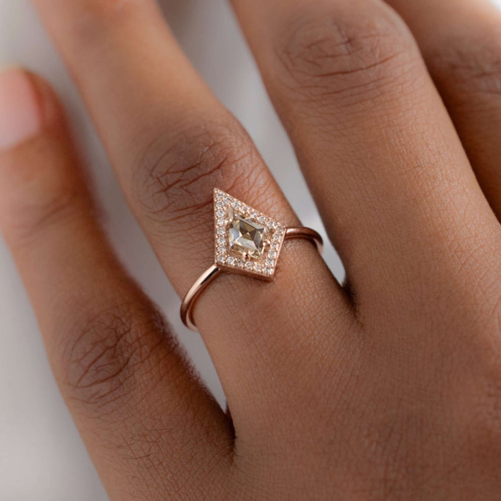 Salt And Pepper Ring, Diamond Ring for Her
