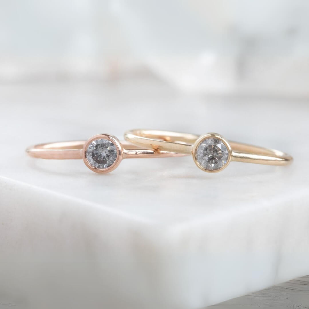 Salt and Pepper Diamonds, Salt and Pepper Diamond Engagement Ring
