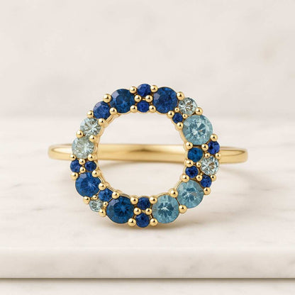 Sapphire Cushion Cut Band Blue Gemstone Wedding Ring  Style Sapphire Eternity Band  Anniversary or Promise Ring