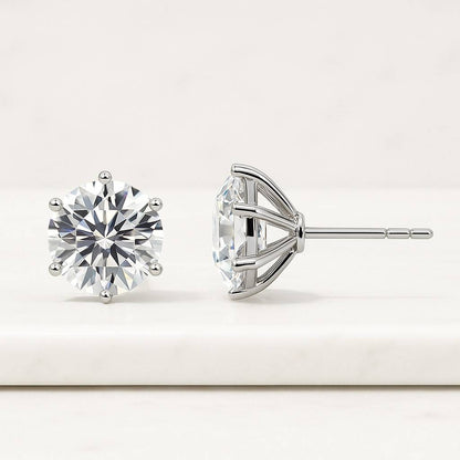 Round Small Diamond Stud Diamond Earrings for Her Genuine Lab Grown Diamond Stud for Her
