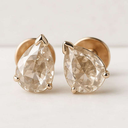 Screw Back CVD Diamond Stud Earrings For Women