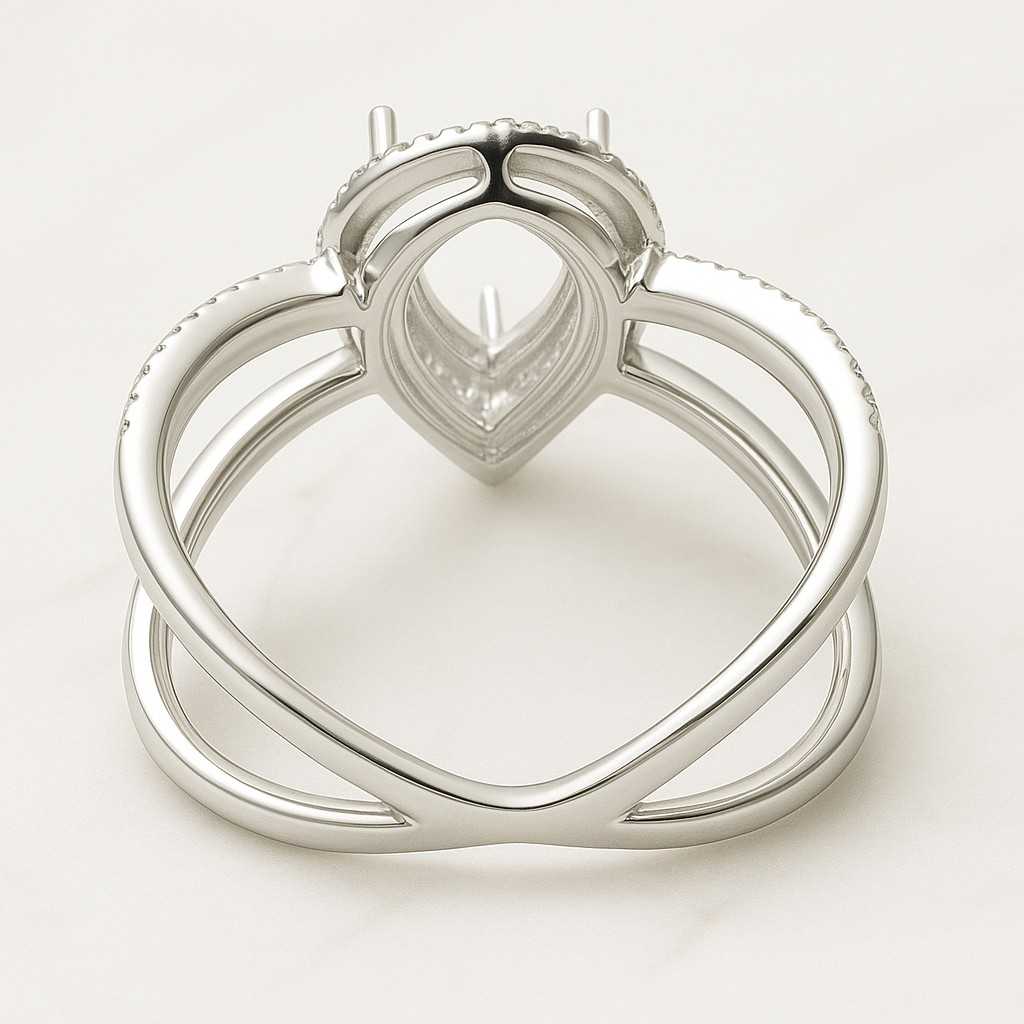 Semi Mount Wedding Band Solitaire With Accent Ring Sets