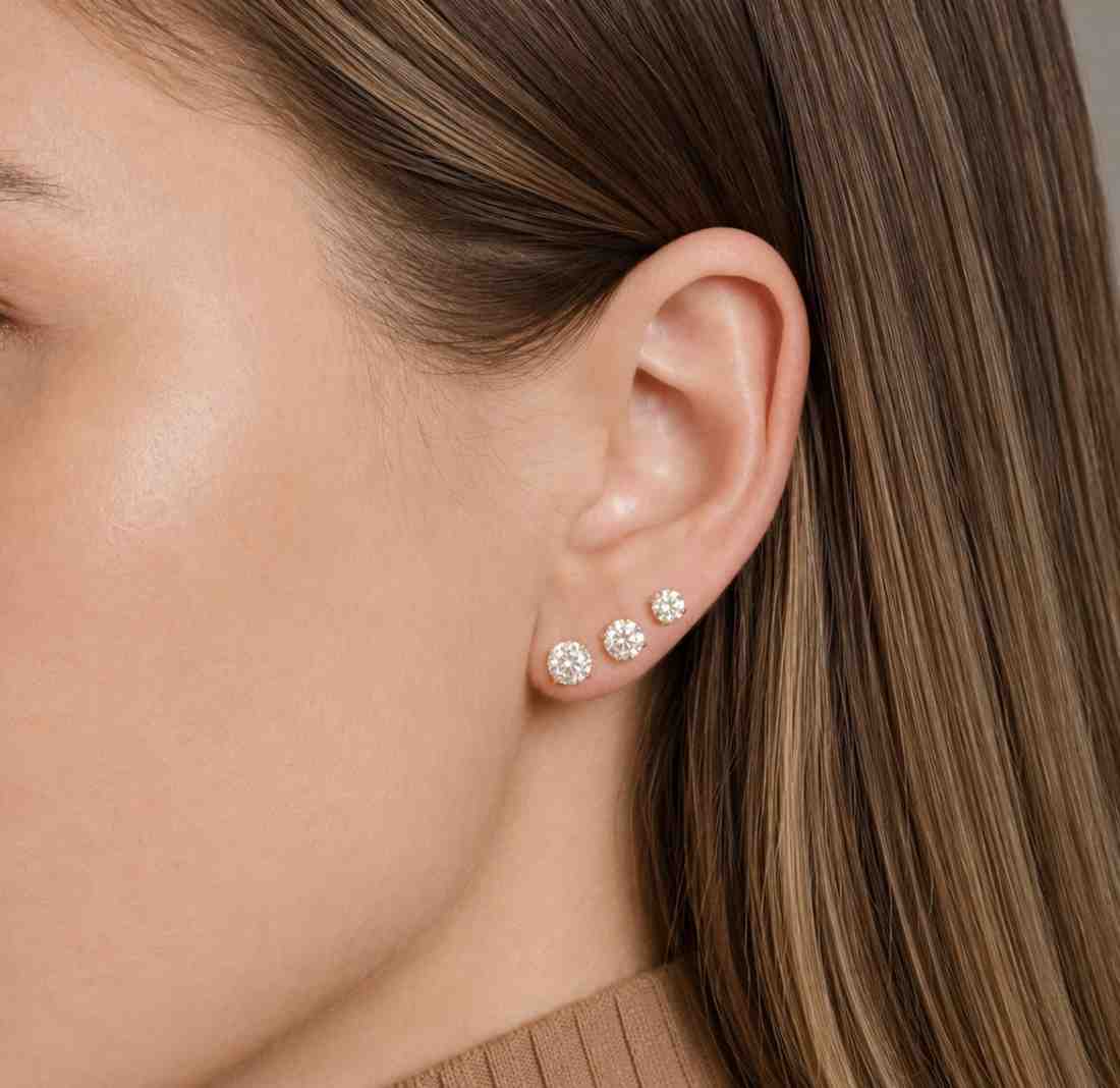 round cut lab grown diamond 6-prongs stud earrings - 10k 14k 18k gold, silver & platinum | 0.50-10 ctw | igi certified
