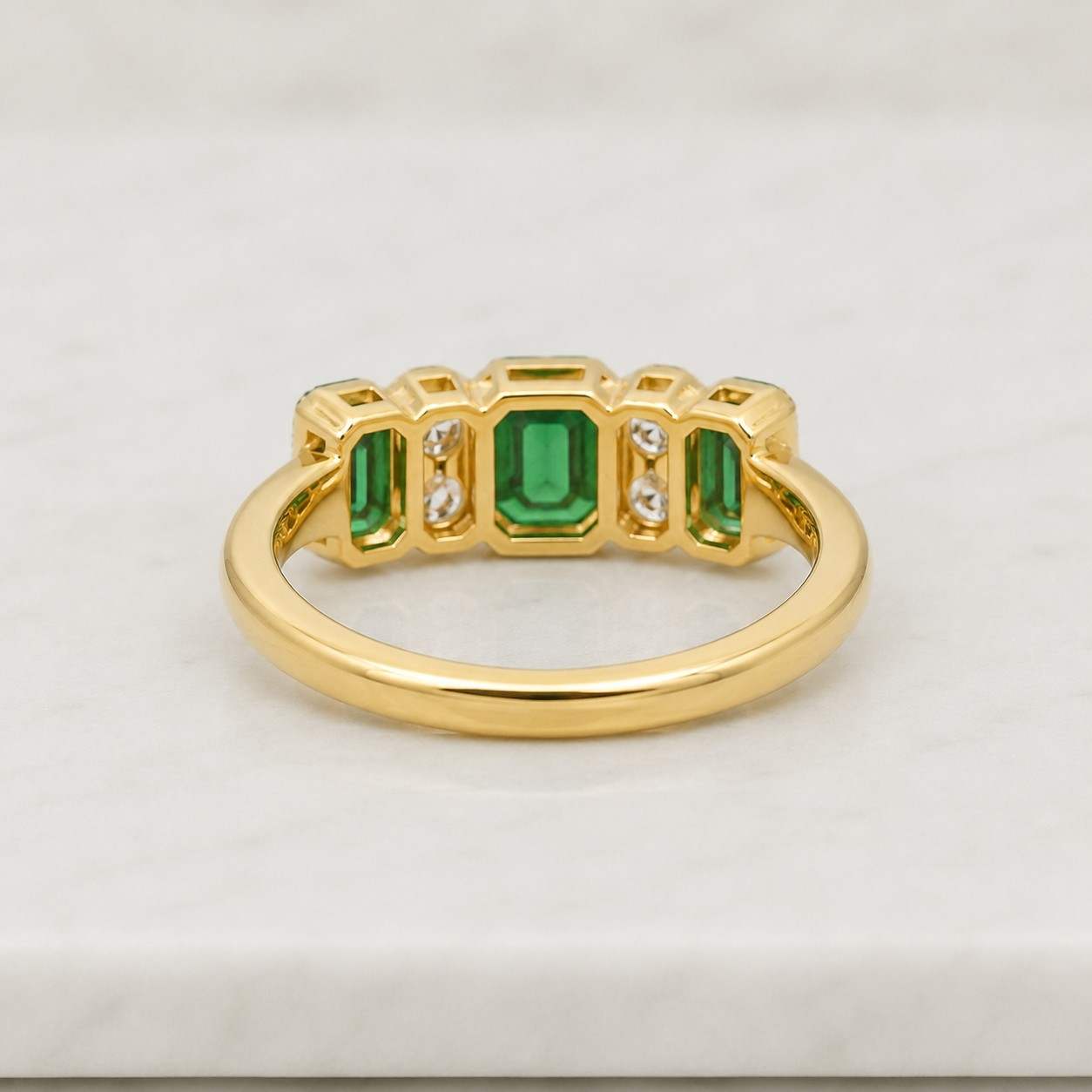 seven stone engagement ring, green emerald & roud cut cz stone wedding ring, women's two stone gemstone ring, milgrain art deco ring for her
