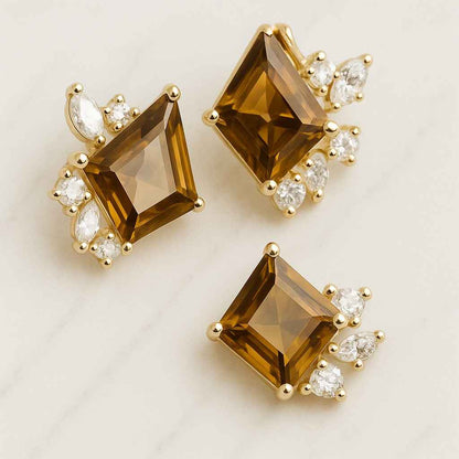 Lab Grown Diamond Stud Earrings Shield cut Lab Grown Diamond Earrings