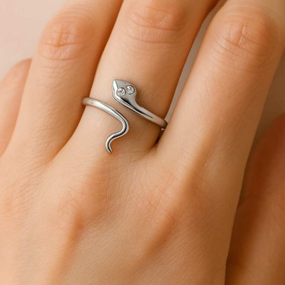 Shiny Gold Plated Adjustable Snake Ring Brass Cobra Ring Gold Plated Cobra Ring Gold Plated Ring