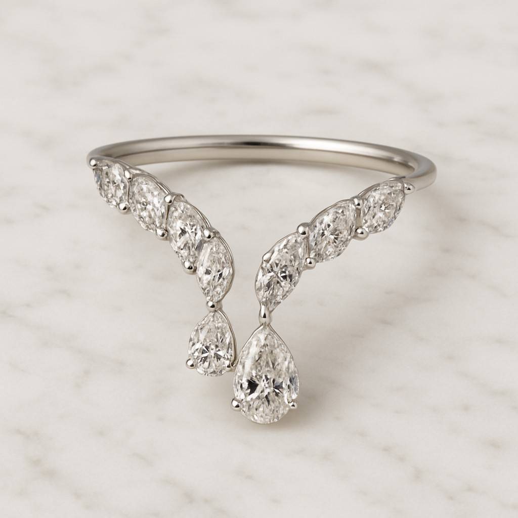 Side Stone Round Diamond Wedding Proposal Gift Pear Cut Moissanite Diamond Engagement Halo Ring Lab Grown Diamond Bridal Wedding Propose Ring