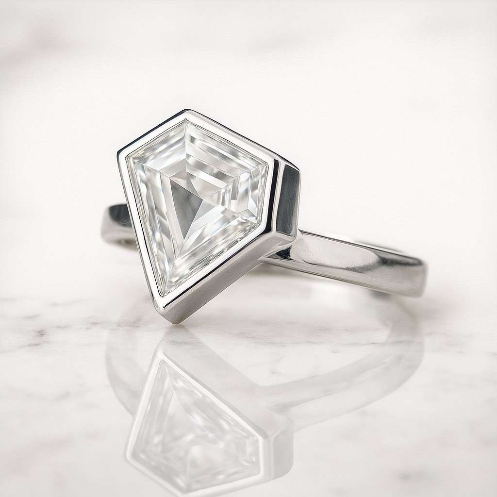 Side Baguette Diamond Bridal Ring 14K White Gold Ring