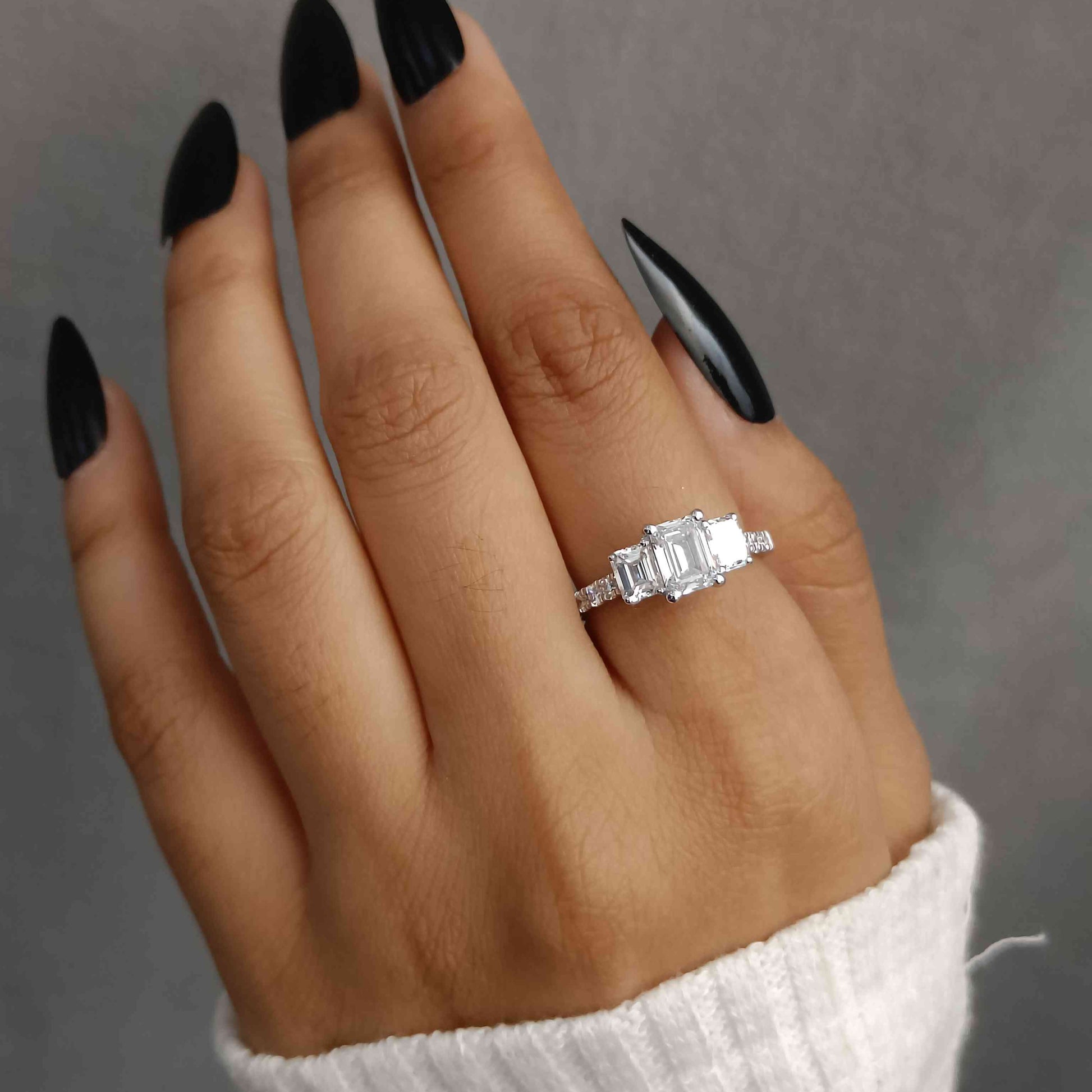 Side Round Pave Diamond Ring
