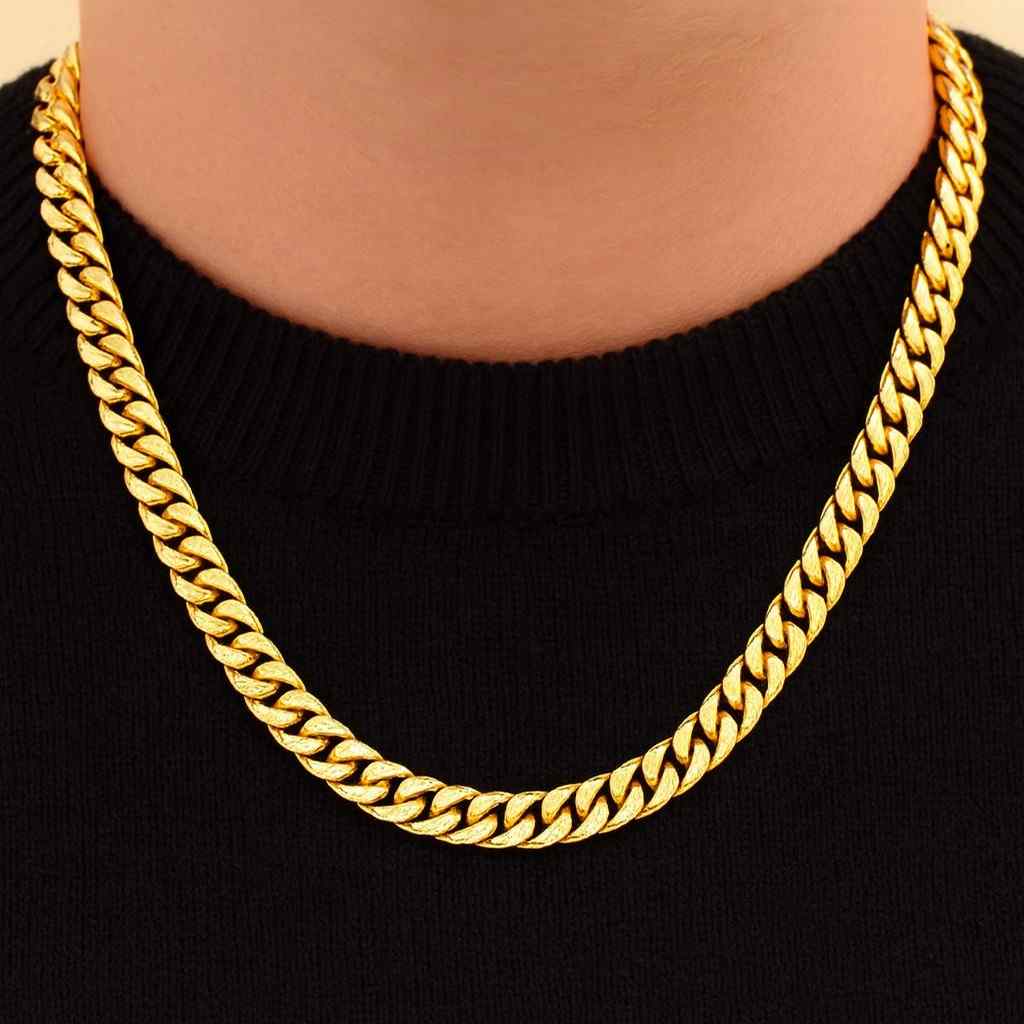 Silver Cuban Chain Mens Necklace Mens Connell Chain Mens Silver Chain