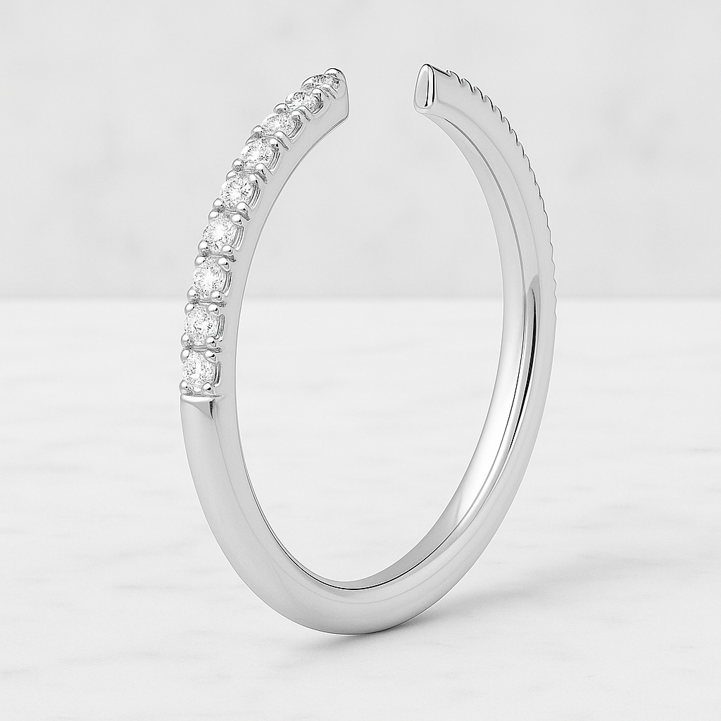 Open Gap Round Diamond Ring For Her