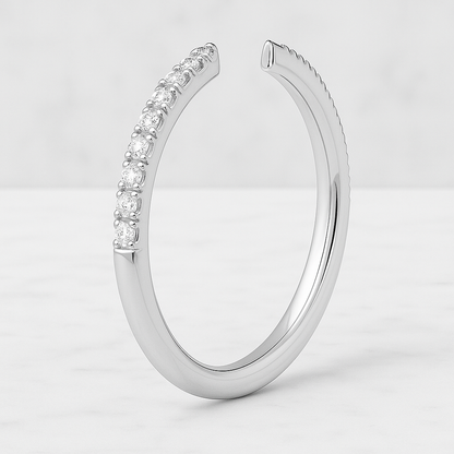 Open Gap Round Diamond Ring For Her