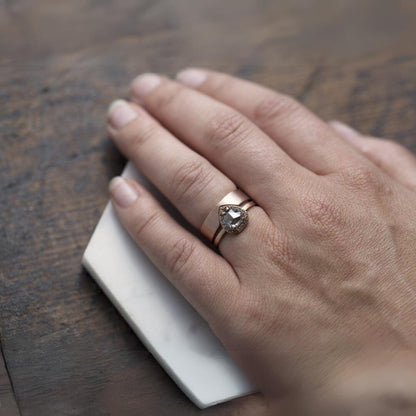 Simple Curved Wedding Band Proposal Ring